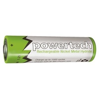 1.2V AA 2500mAh Rechargeable Ni-MH Powertech Battery - Nipple