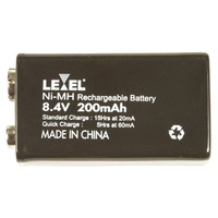 9 Volt 8.4V 200mAH Ni-MH Rechargeable Battery