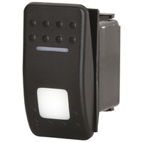 SPDT Dual Illuminated Rocker Switch with Labels and Interchangeable Covers - White