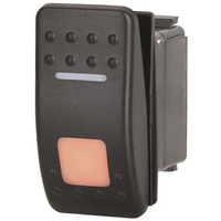 SPDT Dual Illuminated Rocker Switch with Labels & Interchangeable Covers Orange