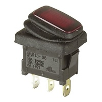 IP65 Rated Mini Illuminated Rocker Switch SPST 16A 12VDC