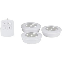 Remote Control 3 Piece LED Puck Light Set