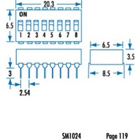 8 Way DIL Switch - 16 Pin DIL PACKAGE