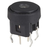 SPST PCB Mount Tactile - Metallic Vertical with LED - Red