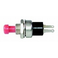 Black Miniature Pushbutton - SPST Momentary Action 125V 1A rating