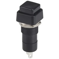 SPST Pushbutton - Black Actuator - Latching