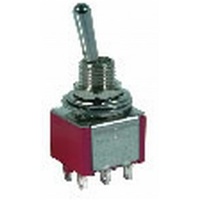 DPDT Miniature Toggle Switch - Solder Tag Centre Off(on - off - on)