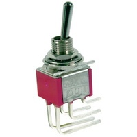 DPDT Miniature Toggle Switch - Vertical R/A