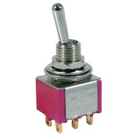 SWITCH TGL MINI DPDT SLD TAG