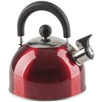  Red Stainless Steel Whistling Kettle 2L