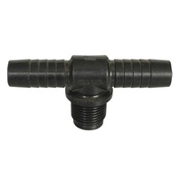 Hose Tail to BSP Male Tee - 12mm (1/2") Hose to 1/2" BSP Thread