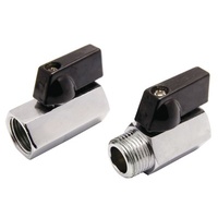 1/4" Mini Ball Valve Chrome Plated Brass Female to Female