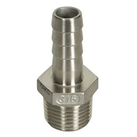12mm 316 Stainless Connector with Tail