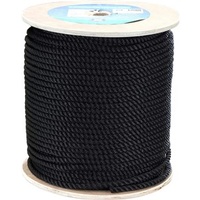 Black Polyester 3 Strand - 16mm 4000kg Breaking Strength 100mtr Roll