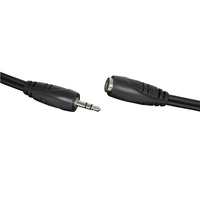 3.5mm Stereo Plug to 3.5mm Stereo Socket Audio Lead - 3m Curly