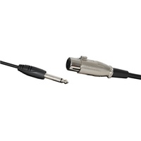 6.5mm Mono Plug to 3 Pin XLR Type Socket - 6m