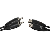2 x RCA Plugs to 2 x RCA Sockets Audio Lead - 1.5m