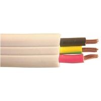 Twin Earth Flat AC Mains Cable. Per Metre