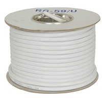 75 Ohm RG59 Gas Injected Foam Coax - White (30m Roll)