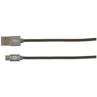 Micro B Stainless Steel Armour Cable 1M