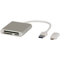 USB 3.0 Multi Card Reader with Type-C Adaptor XC4310Built into a strong Aluminium case, it will read CompactFlash, SD, and MicroSD memory cards.RRP: $