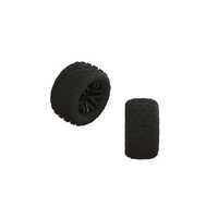 Arrma dBoots 'FORTRESS' Tyre Set Glued on Black Rims, 2pcs