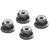 ARRMA Flanged Nyloc Locknut 4mm Silver (4), AR708008