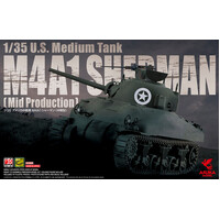 ASUKA 1/35 U.S. MEDIUM TANK M4A1 SHERMAN (MID PRODUCTION) PLASTIC MODEL KIT 35-010