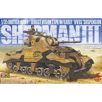 ASUKA 1/35 BRITISH ARMY SHERMAN 3 DIRECT VISION TYPE (W/ EARLY VVSS) PLASTIC MODEL KIT 35-017