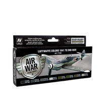 Vallejo 71166 Model Air Luftwaffe Colors 1941 to end-war Colour Acrylic Airbrush Paint Set