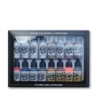 Vallejo Model Air Metallic Effects 16 Colour Acrylic Airbrush Paint Set [71181]