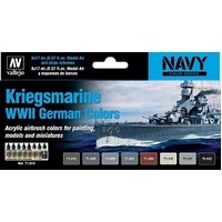 Vallejo Model Air Kriegsmarine WWII German Colors 8 Colour Acrylic Airbrush Paint Set 71615