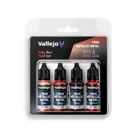 Vallejo True Metallic Metal Ruby Red - 4 Colour Paint Set AV77254