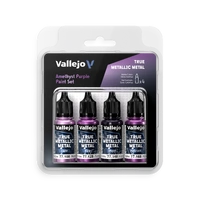 Vallejo True Metallic Metal Amethyst Purple - 4 Colour Paint Set  AV77255