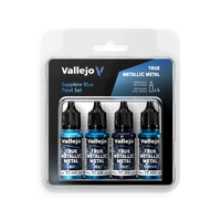 Vallejo True Metallic Metal Sapphire Blue - 4 Colour Paint Set