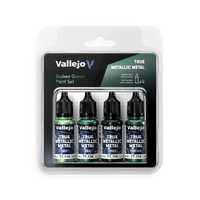 Vallejo True Metallic Metal Dusken Green - 4 Colour Paint Set AV77257