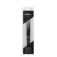 Vallejo Hobby Brushes: Pro Modeler Design Set - Natural Hair (Sizes 0, 1 & 2) 