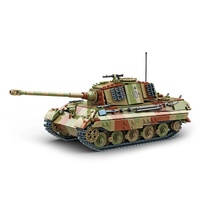 Build Army King Tiger (Tiger II) in Camo WWII German Heavy Tank Model Brick Kit  BA0182C
