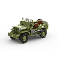 Build Army Willys Jeep WWII American Utility Truck Model Brick Kit BA1101