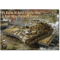 BORDER MODEL 1/35 PZ.KPFW.IV AUSF. J EARLY/MID & RAILWAY FLATBED OMMR PLASTIC MODEL KIT  BT025