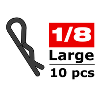 Team Corally - Body Clips - 45° Bent - Large - Black - 10 pcs  C-35122