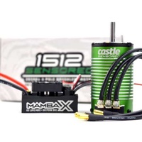 Castle Creations Mamba X Brushless ESC w/ 1800kv 1512 Sensored Motor, WP 1/8 Combo CSE010015506