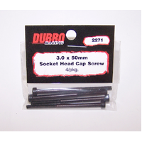 DUBRO 2271 3.0MM X 50 SOCKET-HEAD CAP SCREWS (4 PCS/PACK)