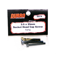 DUBRO 2274 3.5MM X 25 SOCKET-HEAD CAP SCREWS (4 PCS/PACK)