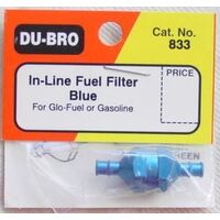 DUBRO 833 IN LINE FUEL FILTER, BLUE (1 PC PER PACK) DBR833