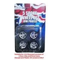 1:24 (4pcs) Low Profile 5 Spoke DDAW003