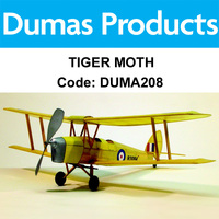 DUMAS 208 TIGER MOTH WALNUT SCALE 17.5 INCH WINGSPAN RUBBER POWERED DUMA208