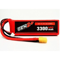 Gen2 3300mah 40c 3s SC Lipo W/multi plug
