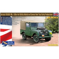   Gecko 1/35 British FV18001 Mk. 1 80in 4x4 Utility Vehicle w-Canvas Roof Top Plastic Model Kit 
