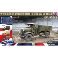 Gecko 1/35 WWII British Army Open Cab 30-cwt 4x2 GS Truck Plastic Model Kit GM35071